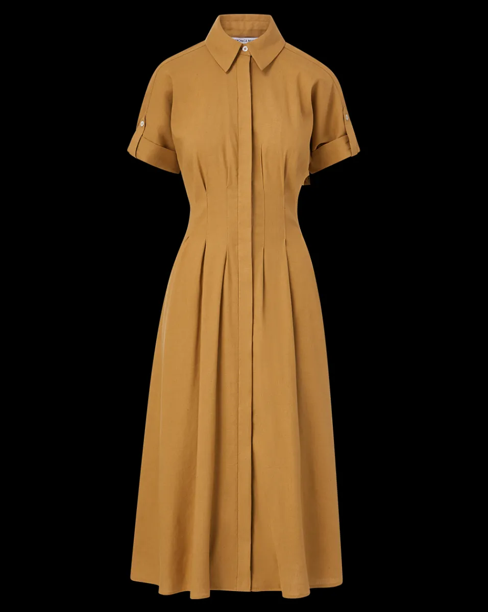 Adavi Khaki Linen Shirt Dress>Veronica Beard Hot