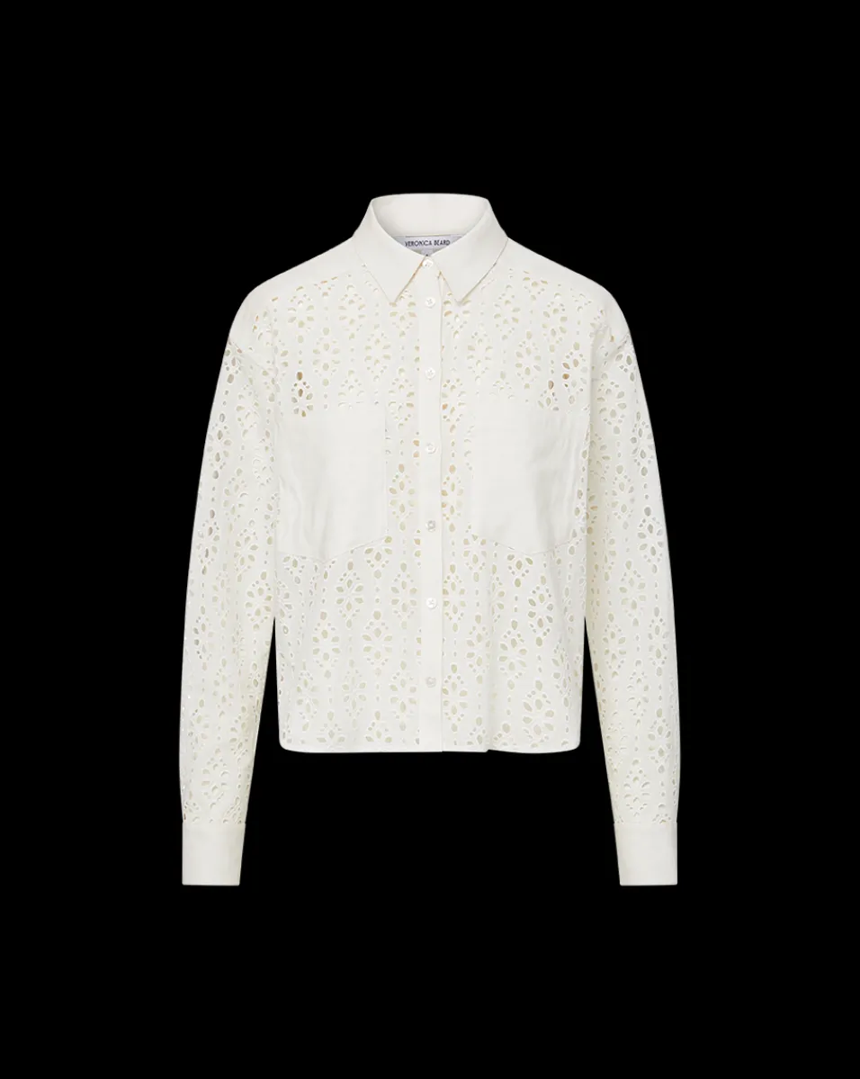 Aderes Cotton Eyelet Shirt in>Veronica Beard Clearance
