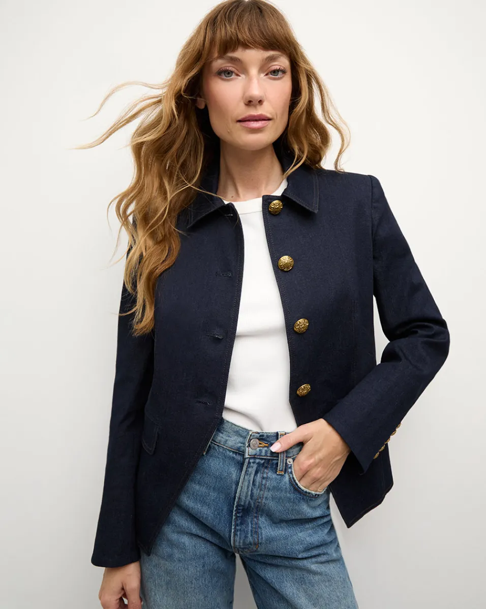Aire Denim Dickey Jacket in Dark Wash>Veronica Beard Online