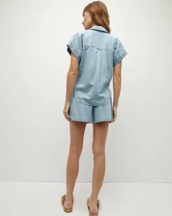 Almera Chambray Button-Down Top in><noscript><img width=