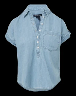 Almera Chambray Button-Down Top in><noscript><img width=