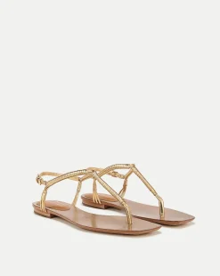 Amelia Metallic T-Strap Sandal>Veronica Beard