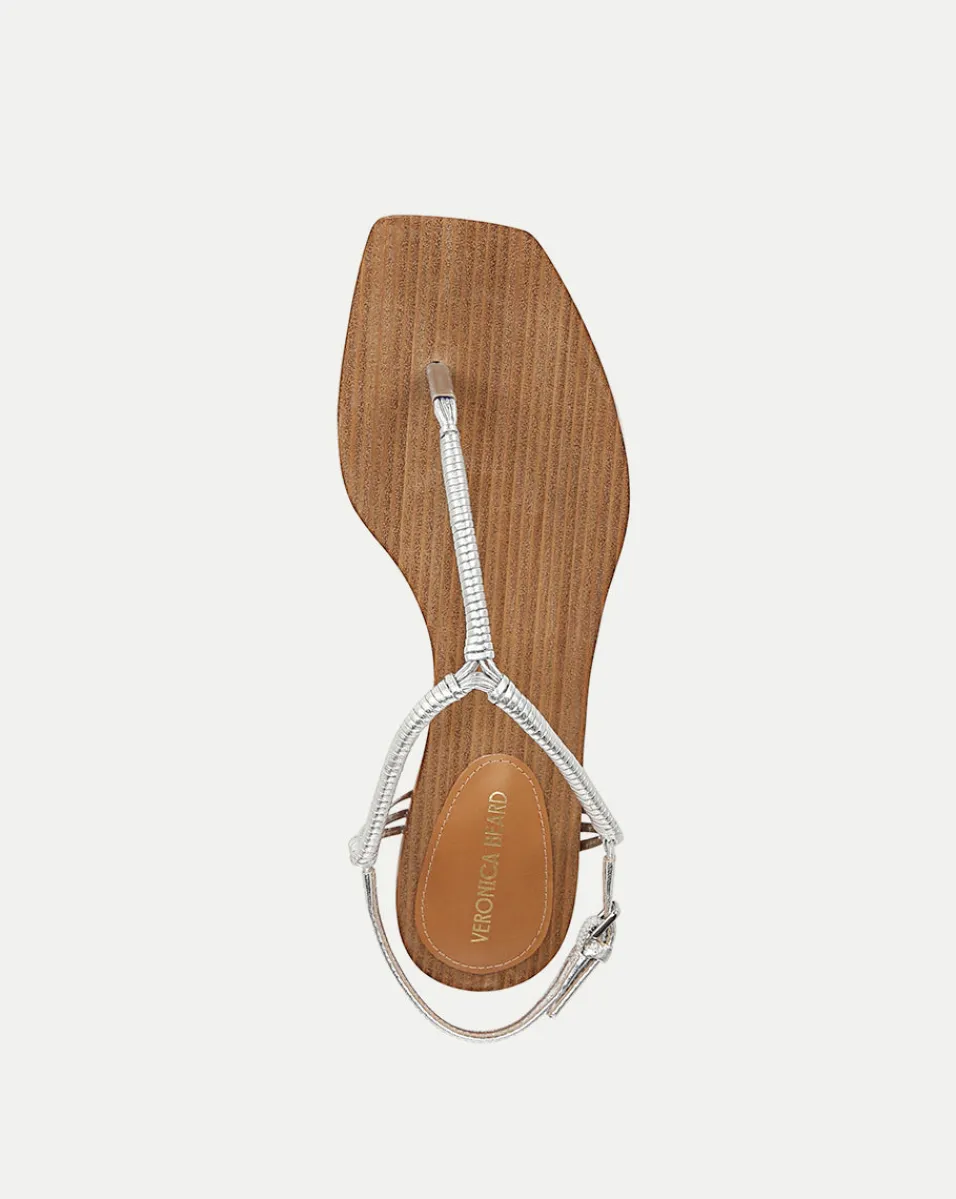 Amelia Metallic T-Strap Sandal>Veronica Beard Online