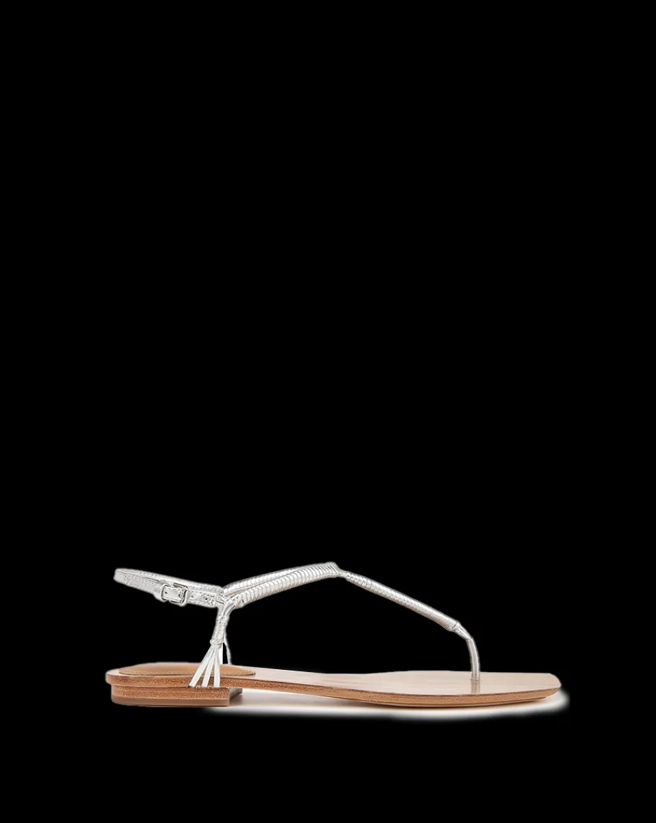 Amelia Metallic T-Strap Sandal>Veronica Beard Online