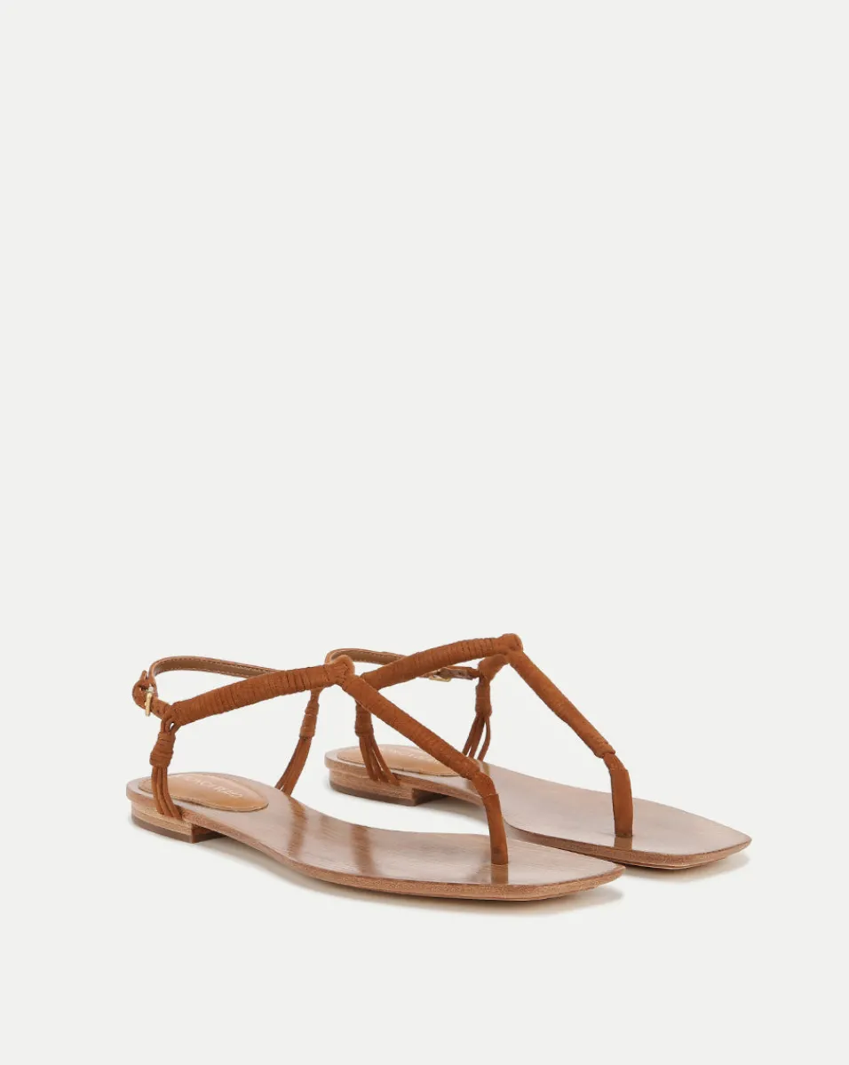 Amelia T-Strap Suede Sandal>Veronica Beard Clearance
