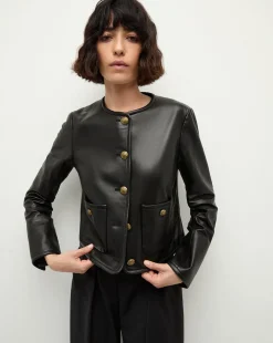 Andrea Leather Jacket in>Veronica Beard Clearance