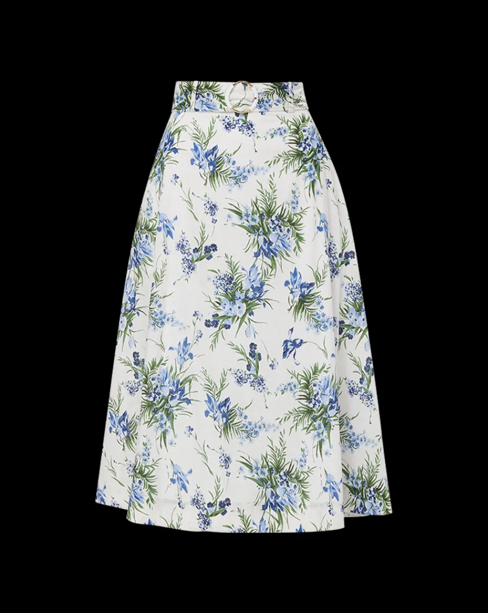 Arwen Cotton Skirt in Off-White Multi>Veronica Beard Hot