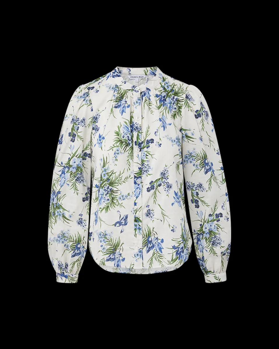 Ashlynn Cotton Top in Off-White Multi>Veronica Beard Discount