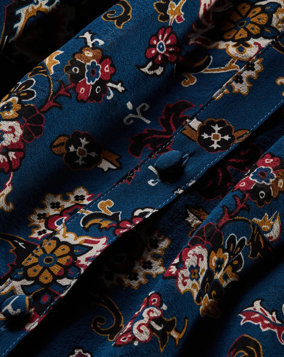 Ashlynn Silk Blouse in Blue Print>Veronica Beard Outlet