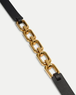Beatrice Leather Belt in Black & Gold><noscript><img width=