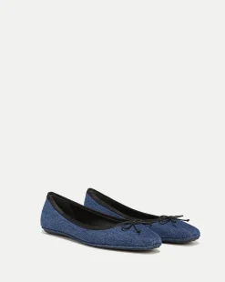 Beatrix Denim Ballet Flat>Veronica Beard Outlet