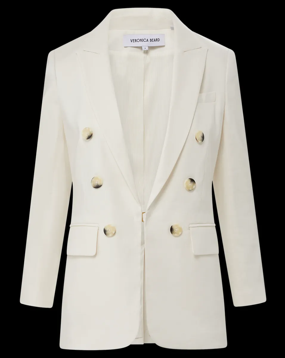 Bexley Stretch-Linen Dickey Jacket in>Veronica Beard Outlet