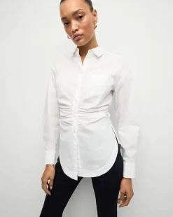 Bosco Ruched Shirt in | Cinched Shirt>Veronica Beard