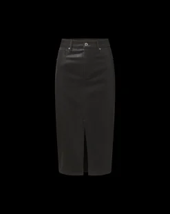 Breves Midi Skirt Coated in Black High Gloss><noscript><img width=