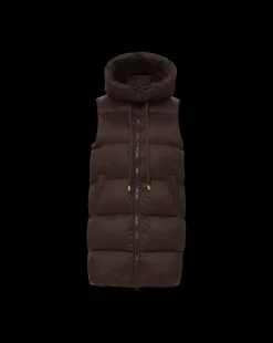 Bria Puffer Vest in Dark Chocolate><noscript><img width=