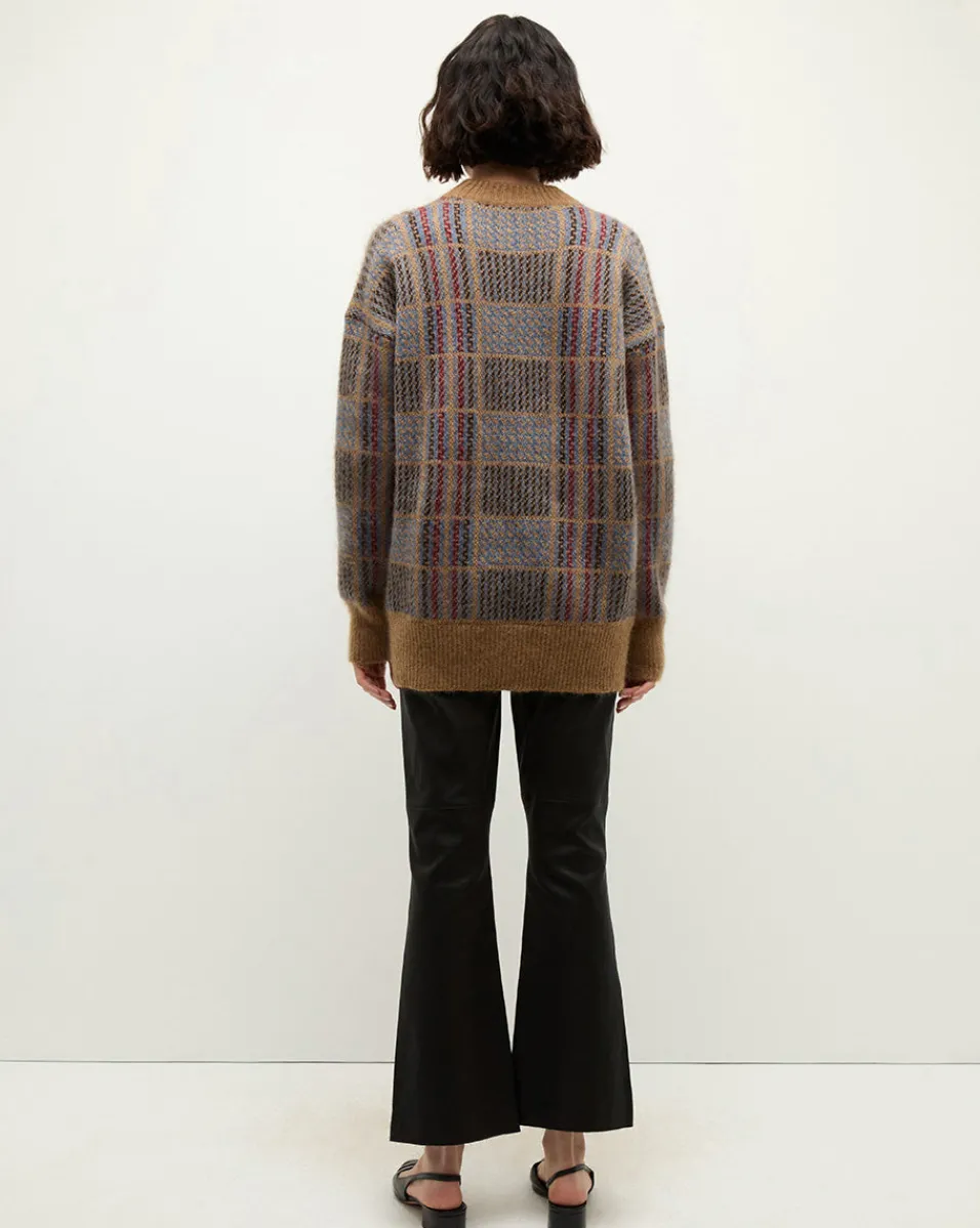 Bristol Plaid Sweater in Russet>Veronica Beard Sale