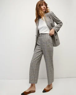 Brixton Plaid Wide-Leg Cropped Pant>Veronica Beard New