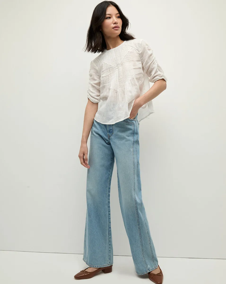 Bryce Pleated Top in>Veronica Beard Hot