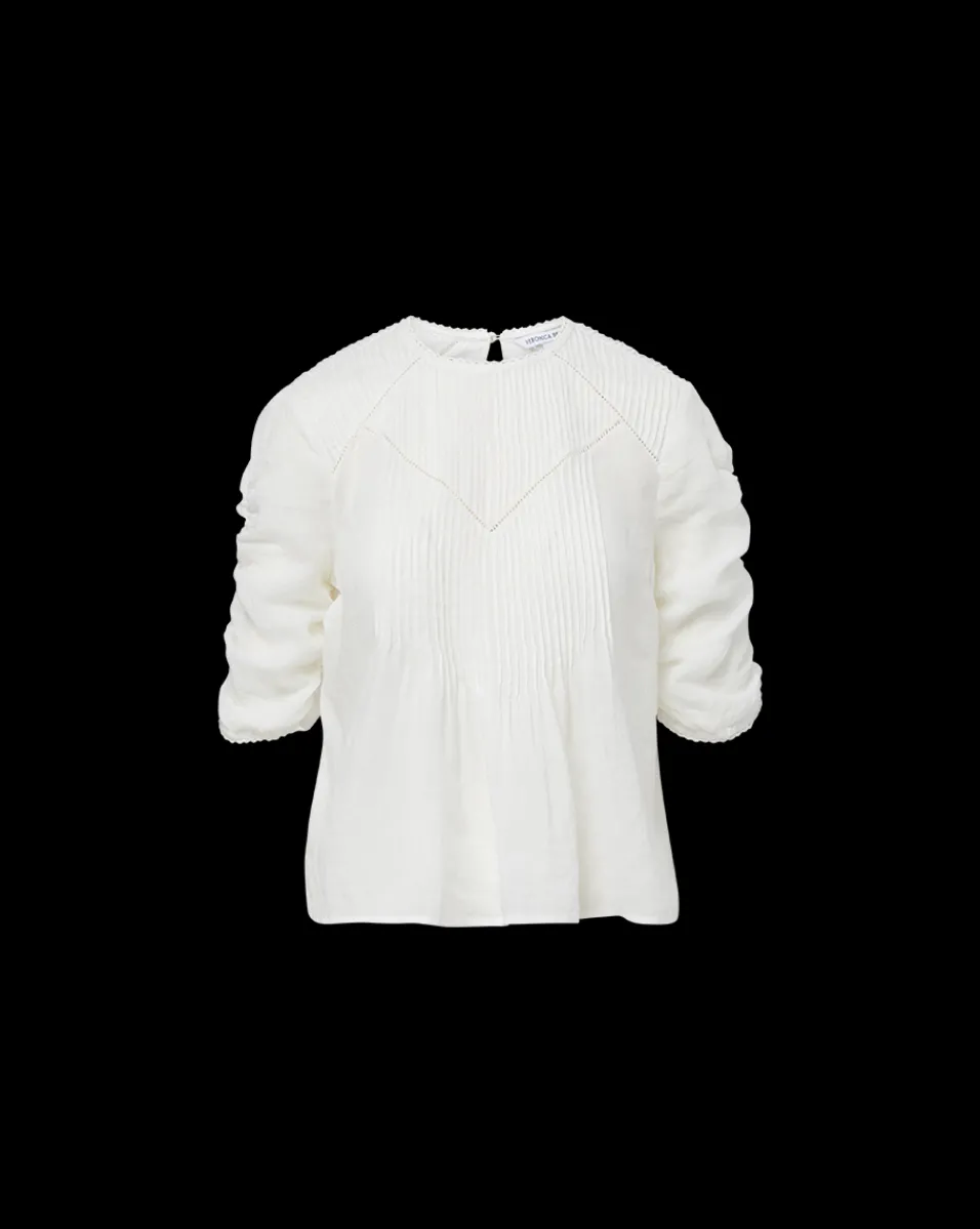 Bryce Pleated Top in>Veronica Beard Hot