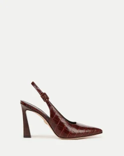 Callie Croc-Embossed Slingback Pump in>Veronica Beard