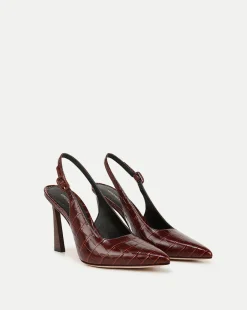 Callie Croc-Embossed Slingback Pump in>Veronica Beard