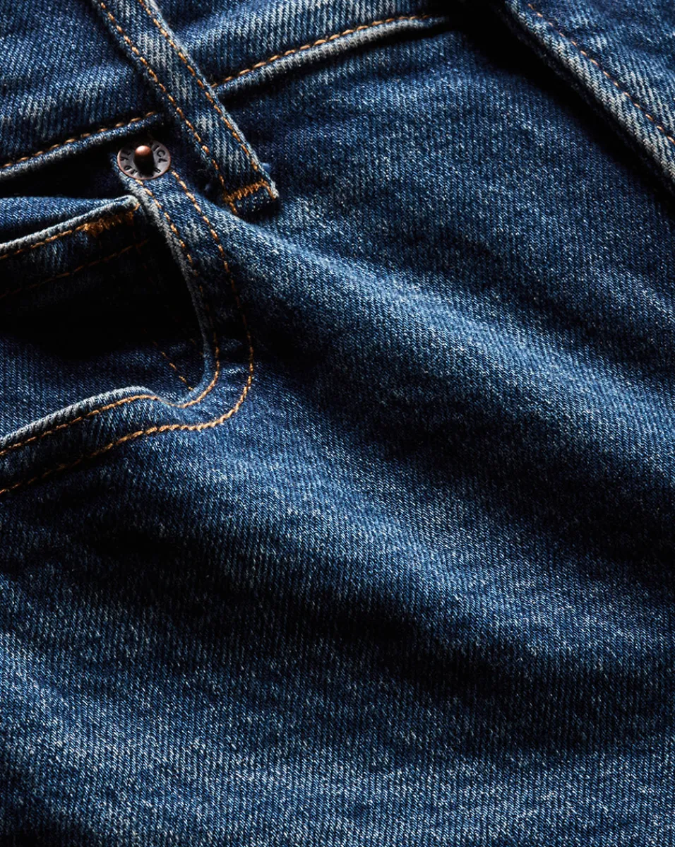 Cameron Bootcut Jean with Raw Hem in Dark Blue Denim>Veronica Beard New