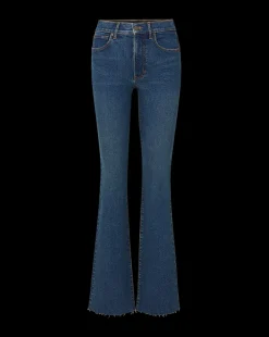 Cameron Bootcut Jean with Raw Hem in Dark Blue Denim><noscript><img width=