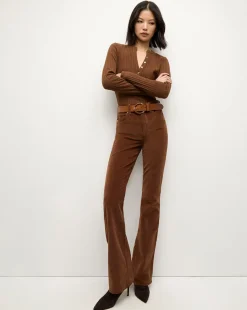 Cameron Corduroy Bootcut Pant in Brown>Veronica Beard Discount
