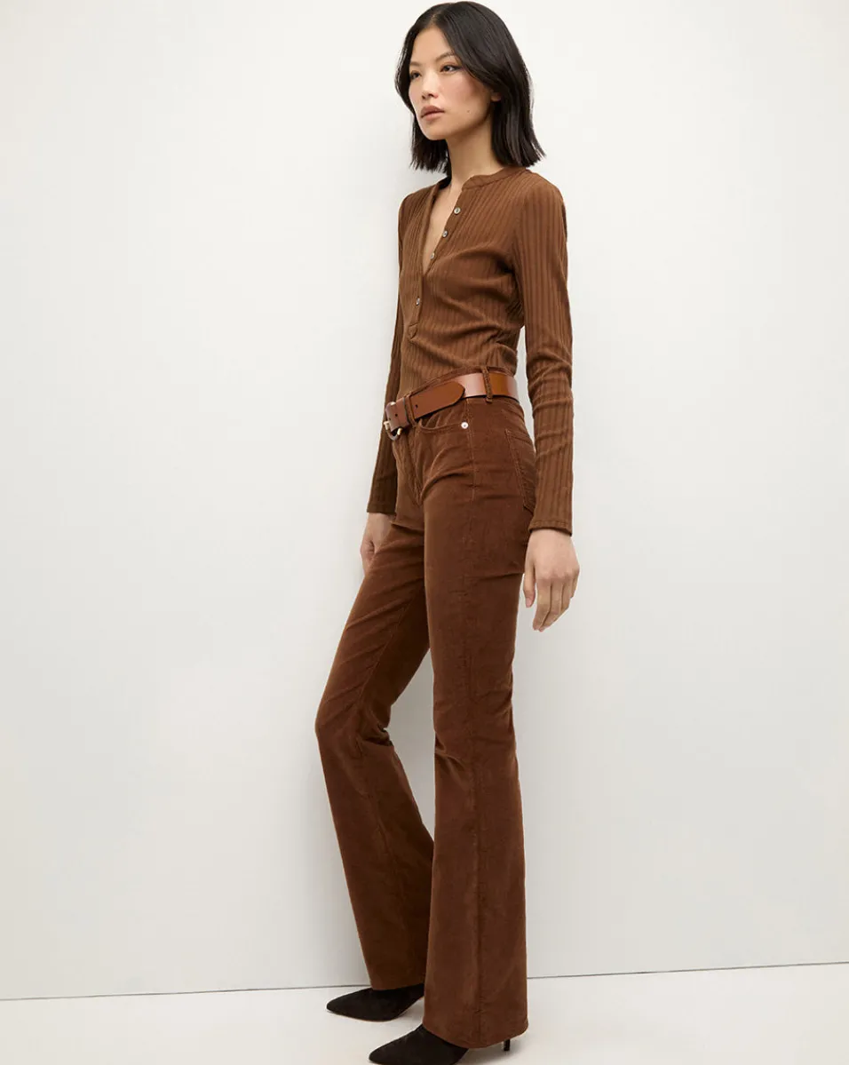 Cameron Corduroy Bootcut Pant in Brown>Veronica Beard Discount
