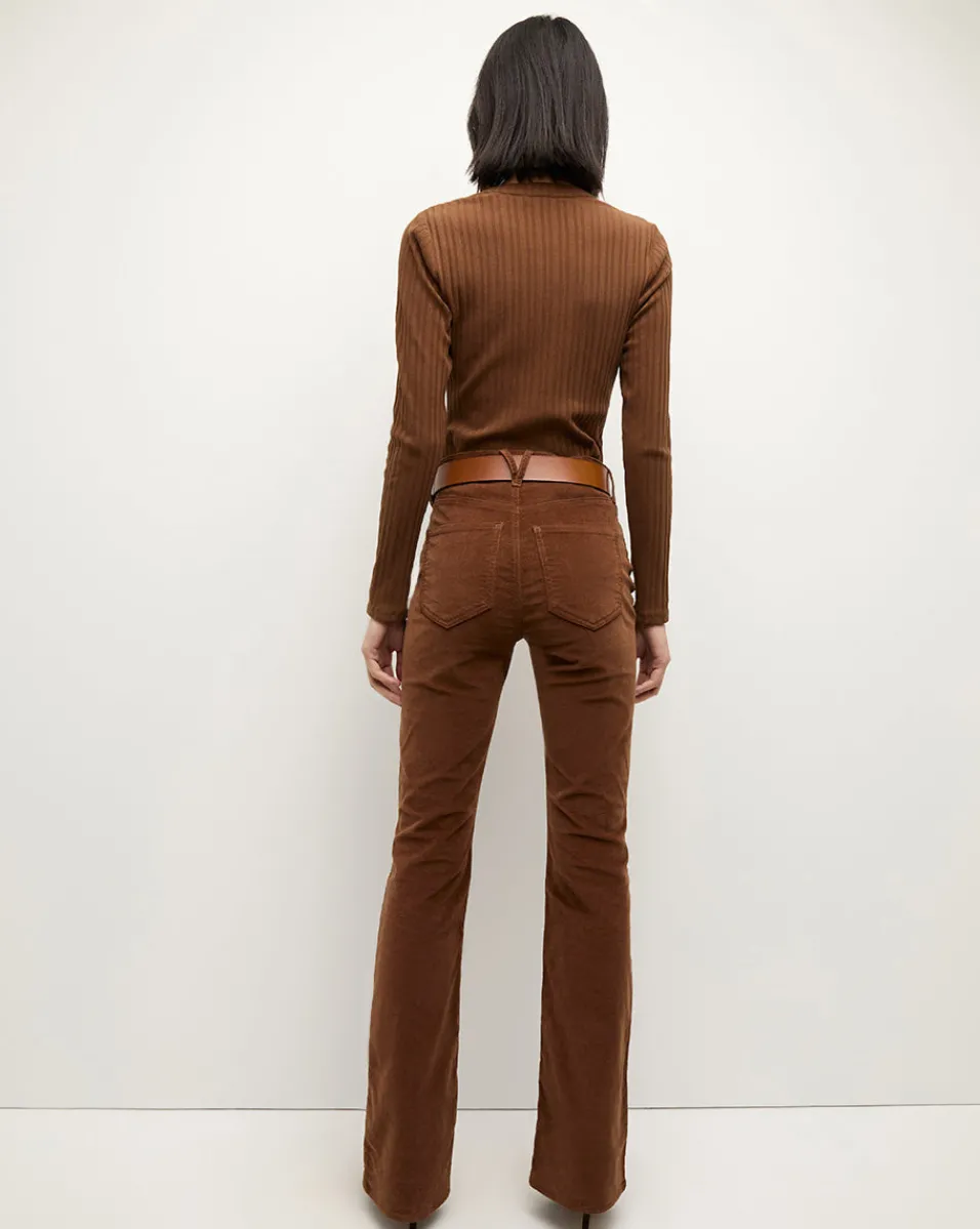 Cameron Corduroy Bootcut Pant in Brown>Veronica Beard Discount