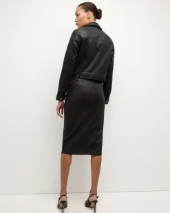 Cara Jacket Coated in Black High Gloss><noscript><img width=