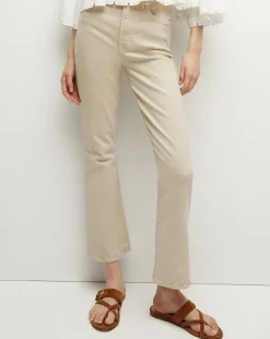 Carolina Khaki High-Rise Crop-Flare Jean><noscript><img width=