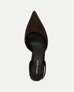 Caroline Suede Slingback Pump in Dark Brown><noscript><img width=