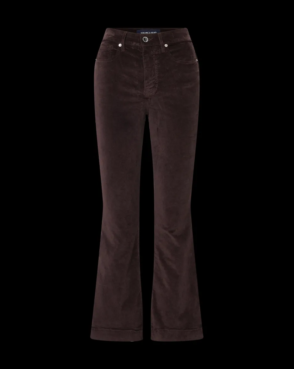 Carson Ankle Flare Velvet in Dark Chocolate>Veronica Beard Clearance