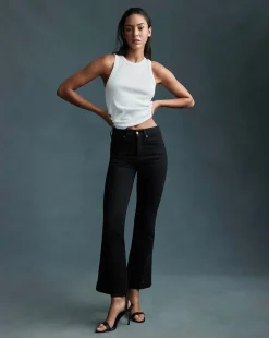 Carson Black Washed Kick-Flare Jeans><noscript><img width=