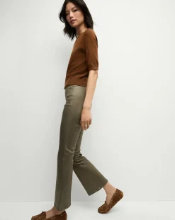 Carson Coated Off-Duty Kick-Flare Jean in Army High Gloss><noscript><img width=