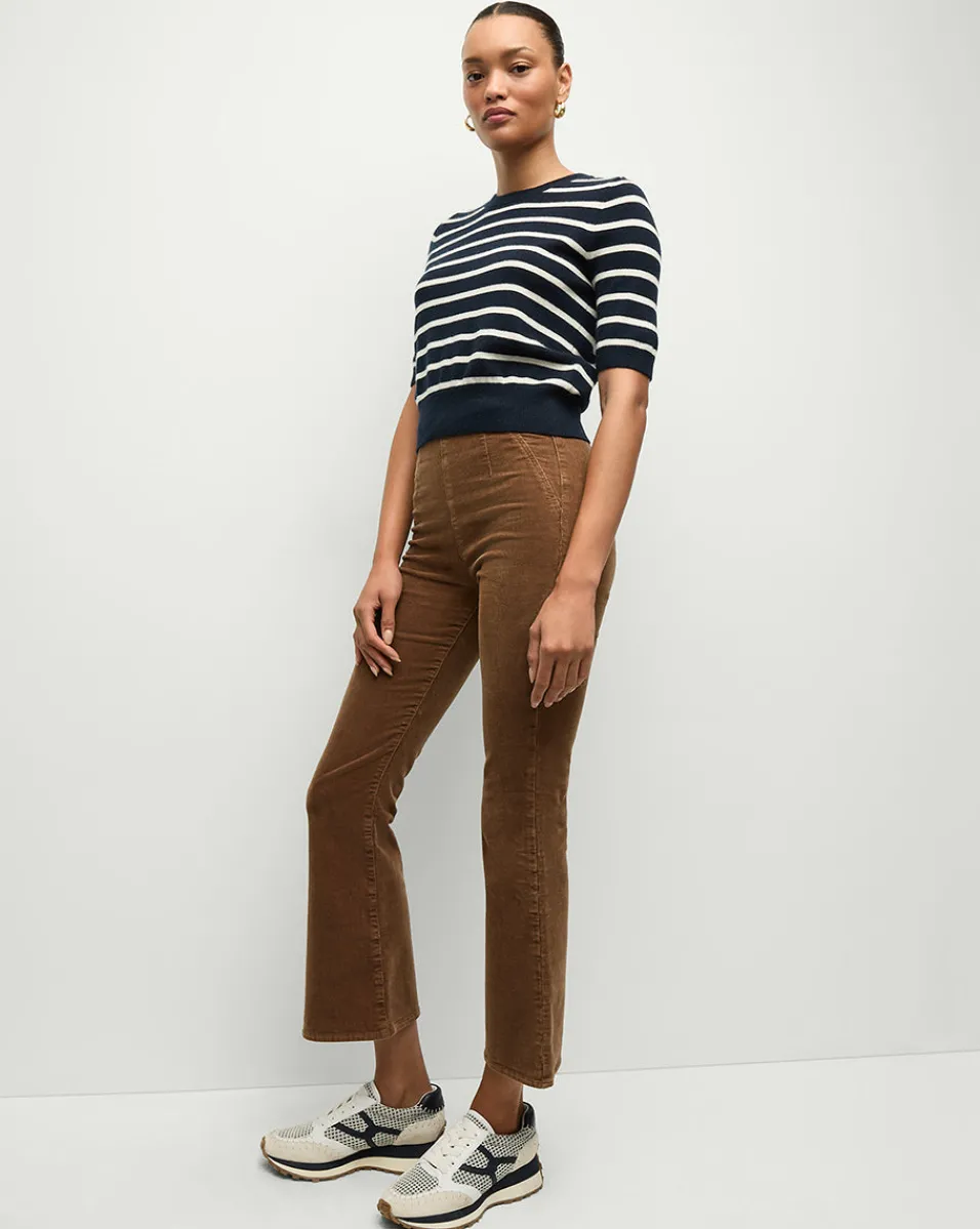 Carson Corduroy Kick-Flare Jeans in Brown>Veronica Beard Discount