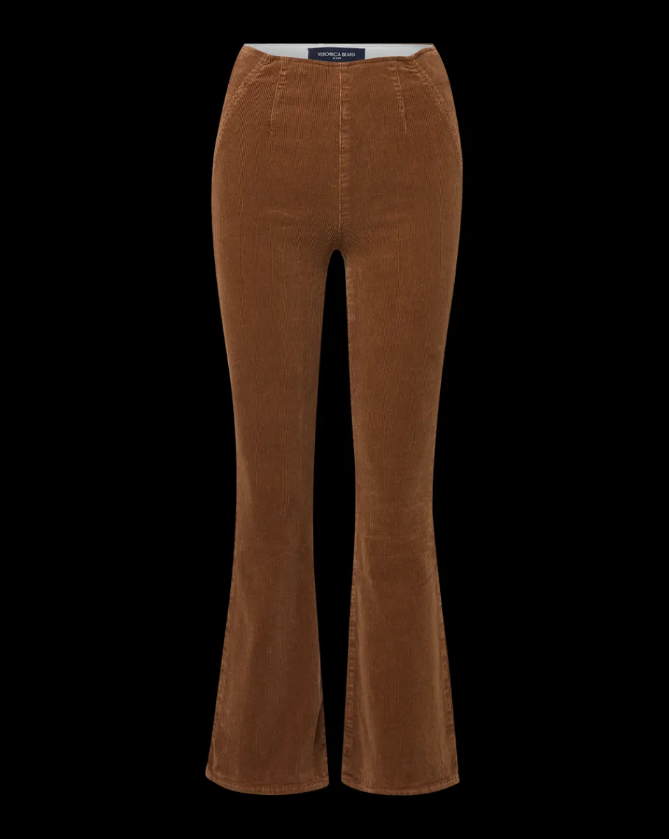 Carson Corduroy Kick-Flare Jeans in Brown>Veronica Beard Discount