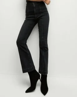 Carson Kick-Flare Jean in Washed Black Denim>Veronica Beard Discount