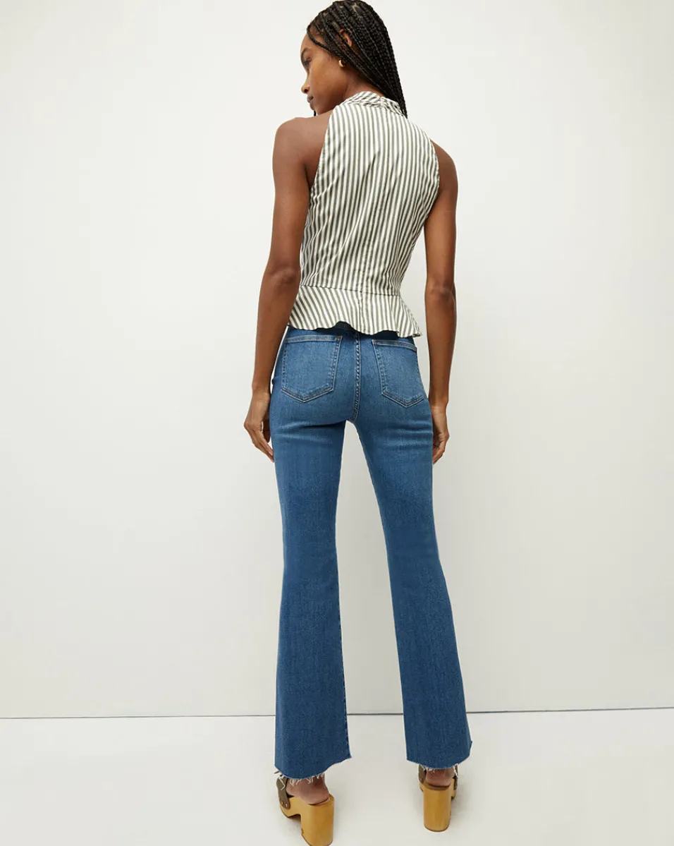 Carson Raw Hem Kick-Flare Jean in>Veronica Beard Outlet