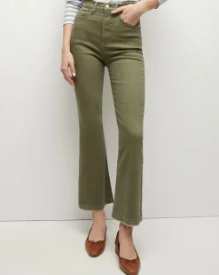 Carson Released Hem Kick-Flare Jean in Stone Army>Veronica Beard Clearance