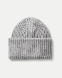 Cashmere Foldover Beanie in Heather Grey>Veronica Beard Outlet