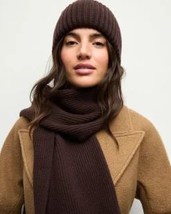 Cashmere Foldover Beanie in Dark Chocolate>Veronica Beard Sale
