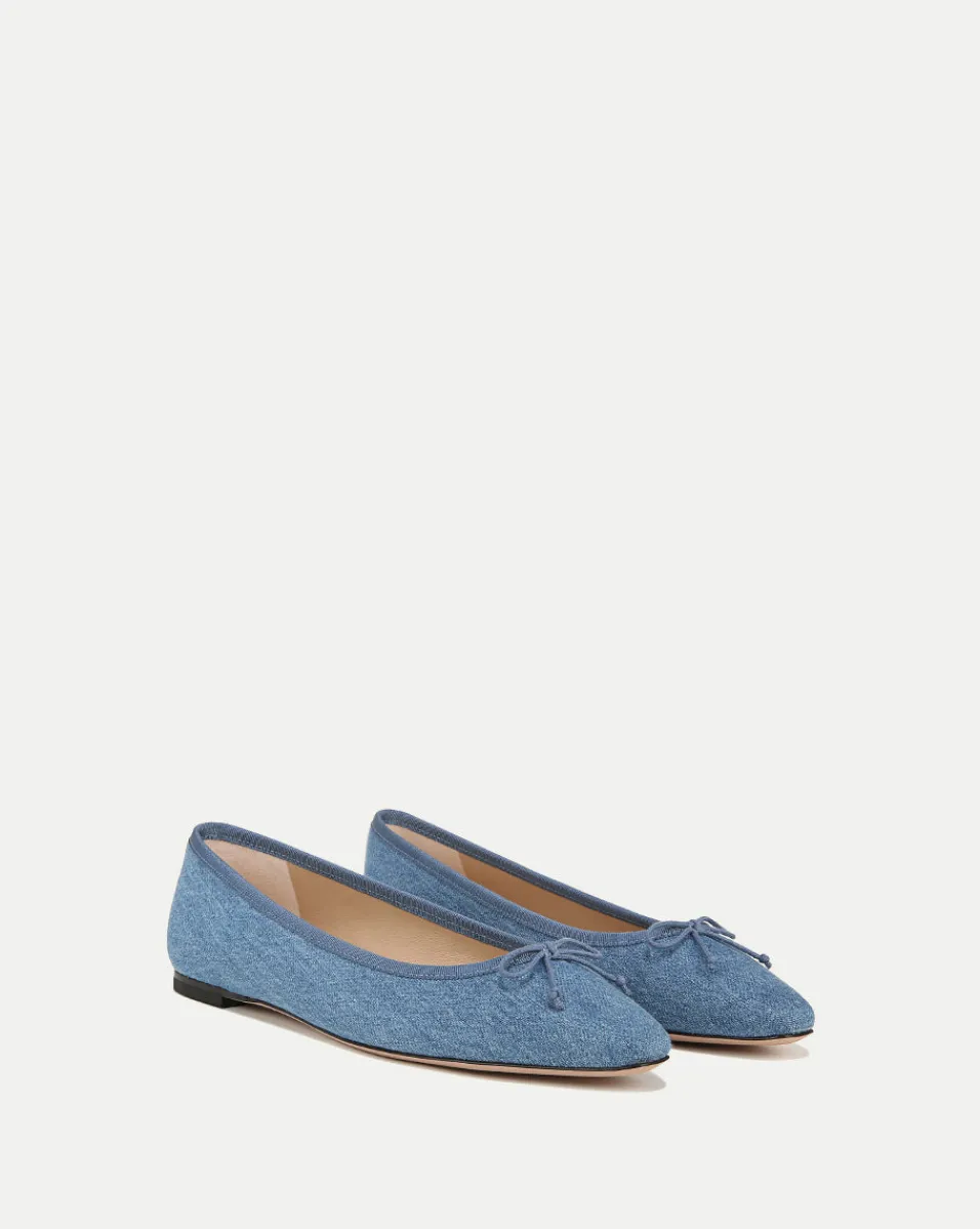 Catherine Denim Ballet Flat in>Veronica Beard Online