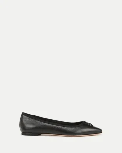 Catherine Leather Ballet Flat in>Veronica Beard Outlet