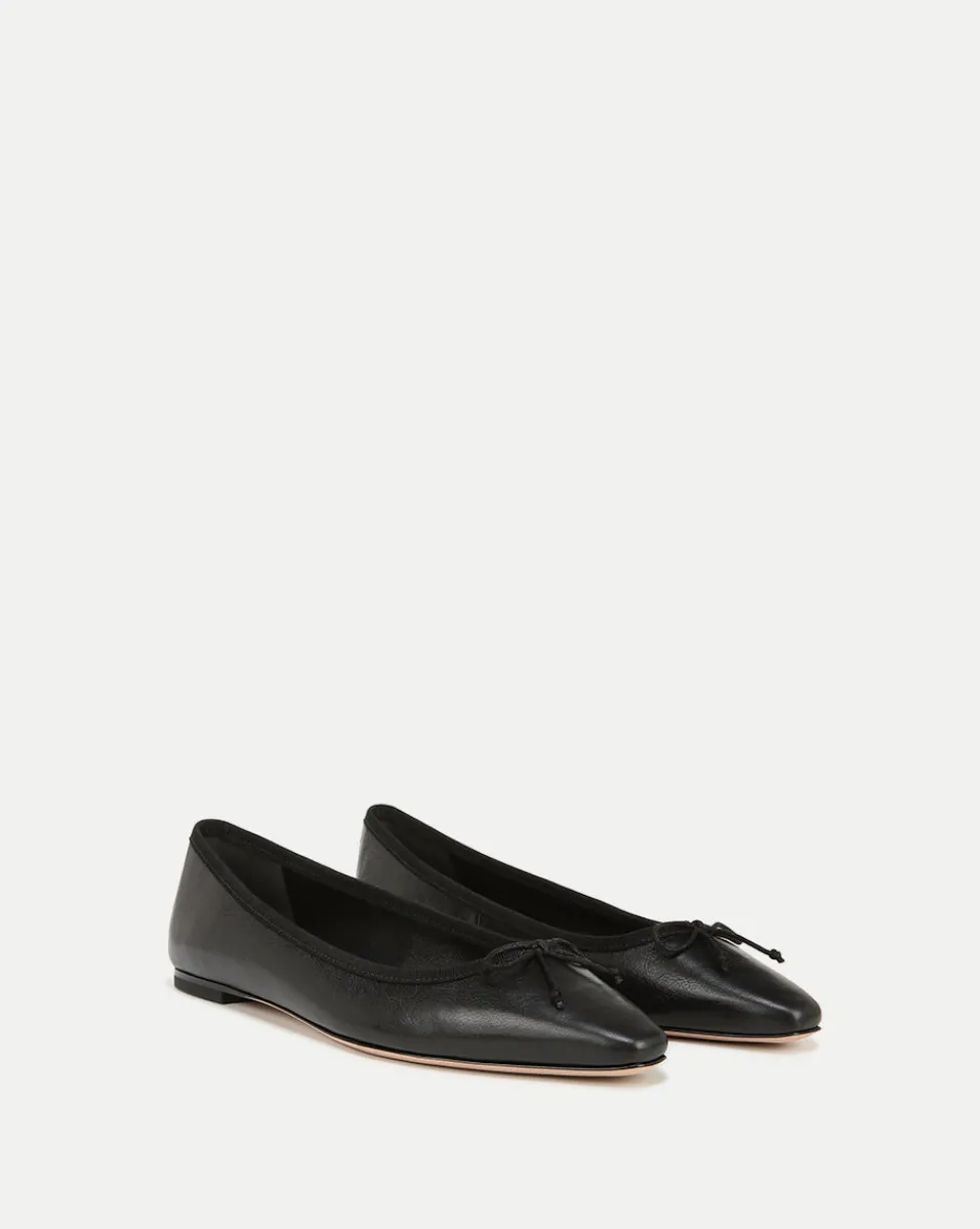 Catherine Leather Ballet Flat in>Veronica Beard Outlet