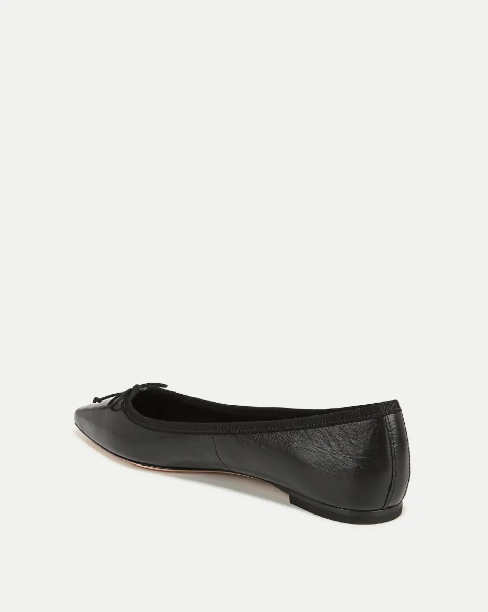 Catherine Leather Ballet Flat in>Veronica Beard Outlet