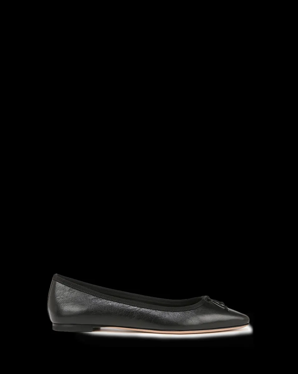 Catherine Leather Ballet Flat in>Veronica Beard Outlet