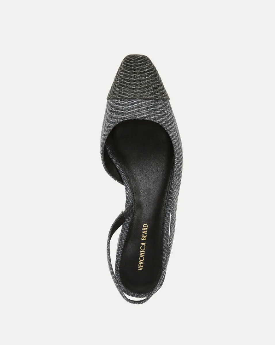 Cecile Cap-Toe Denim Slingback>Veronica Beard Sale