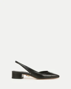 Cecile Cap-Toe Leather Slingback in>Veronica Beard Clearance